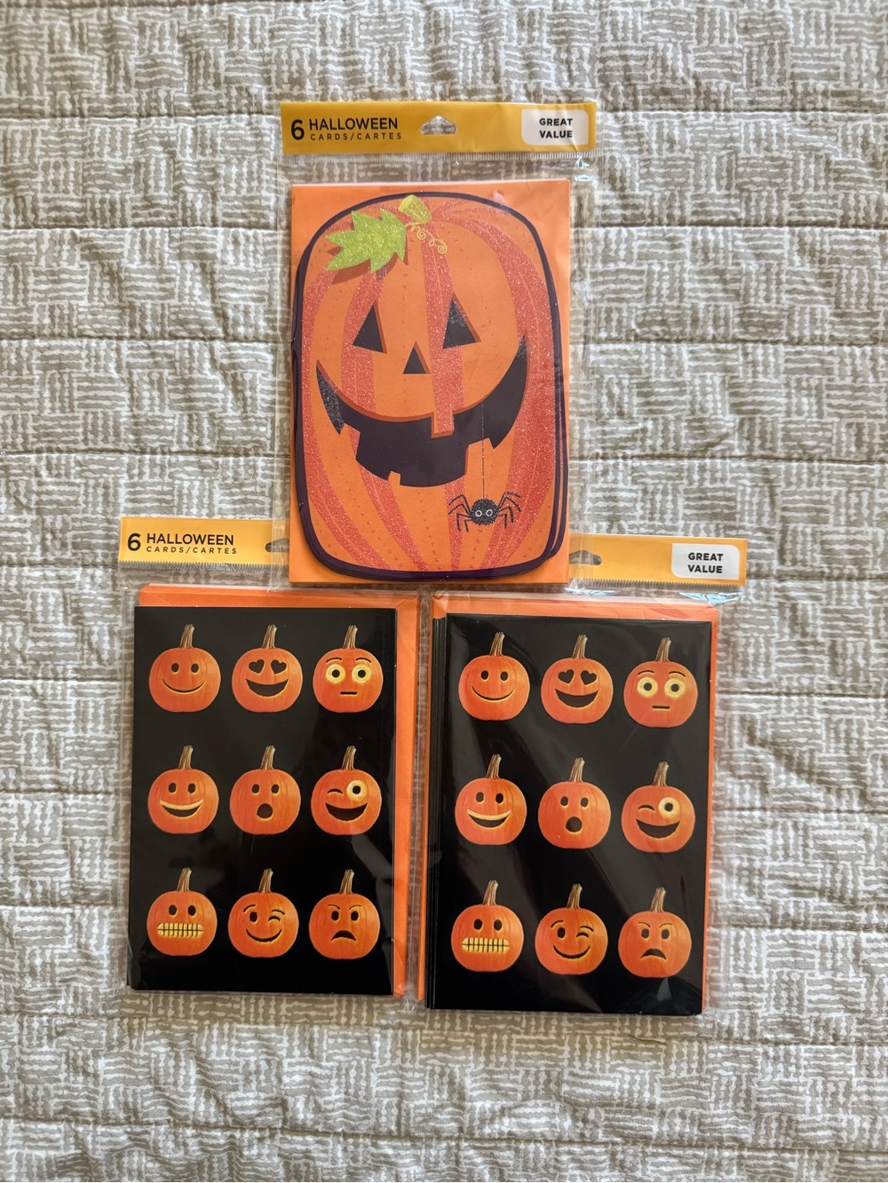 Bundle of Halloween Pumpkin Greeting Cards- Brand New
